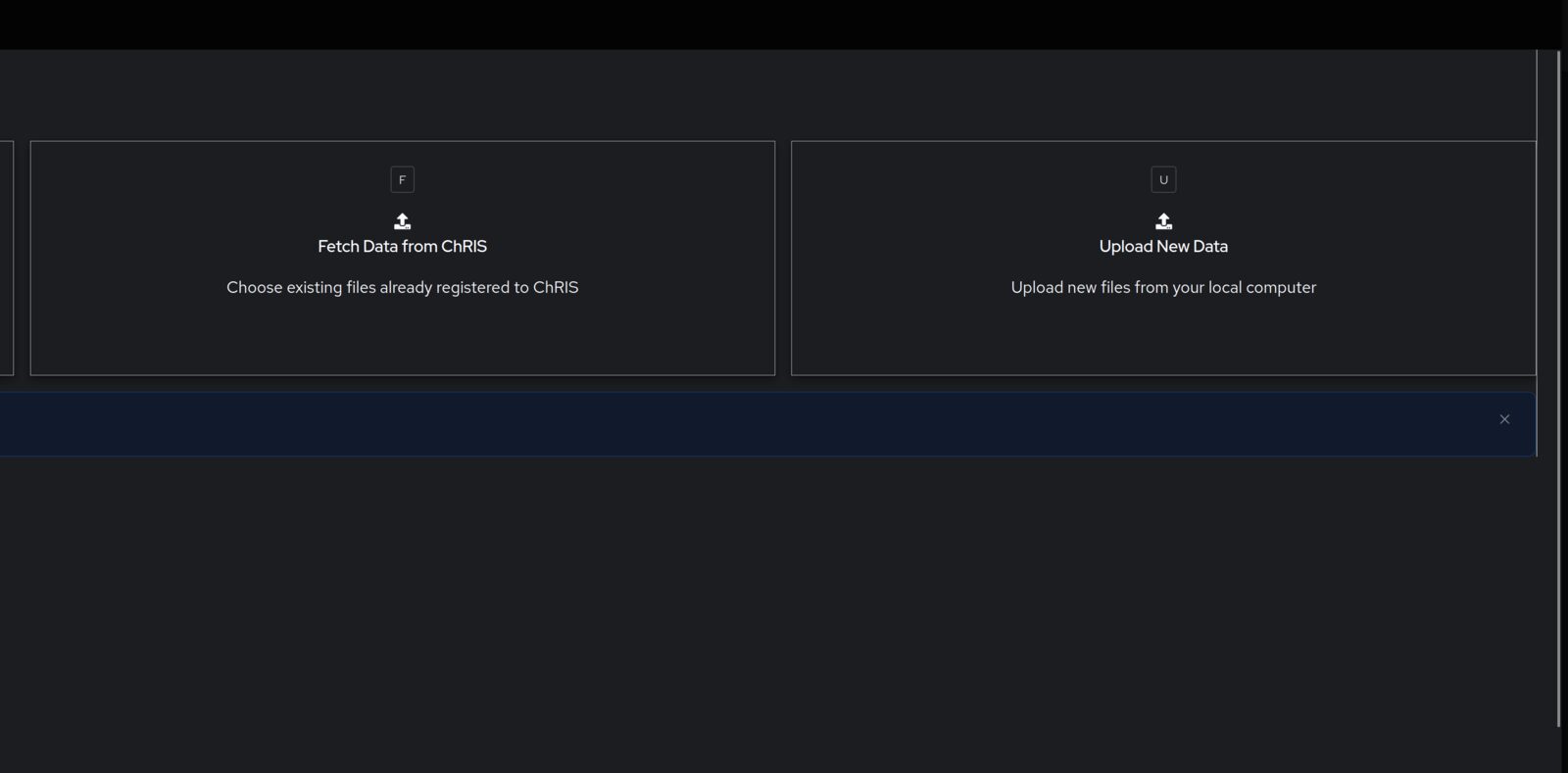 Data selection screen