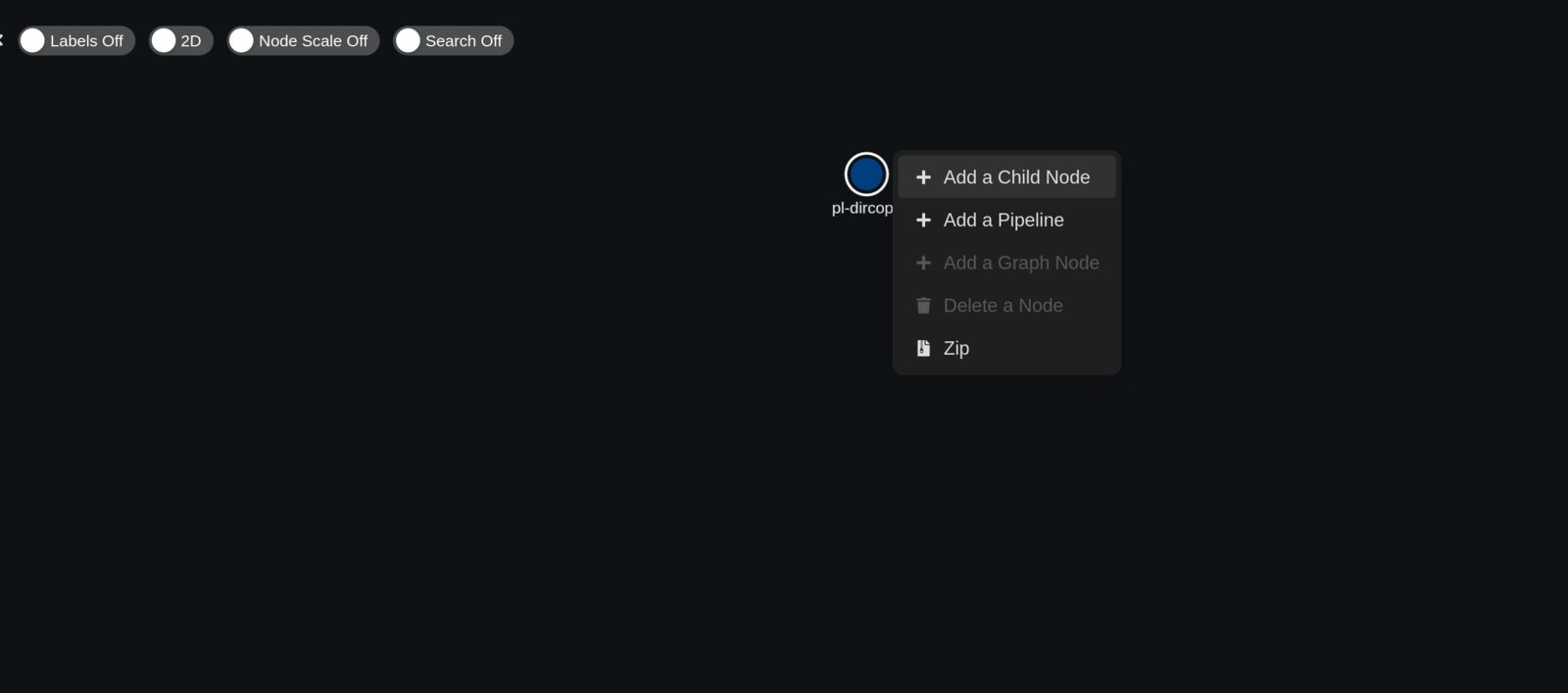 Add a Child Node context menu