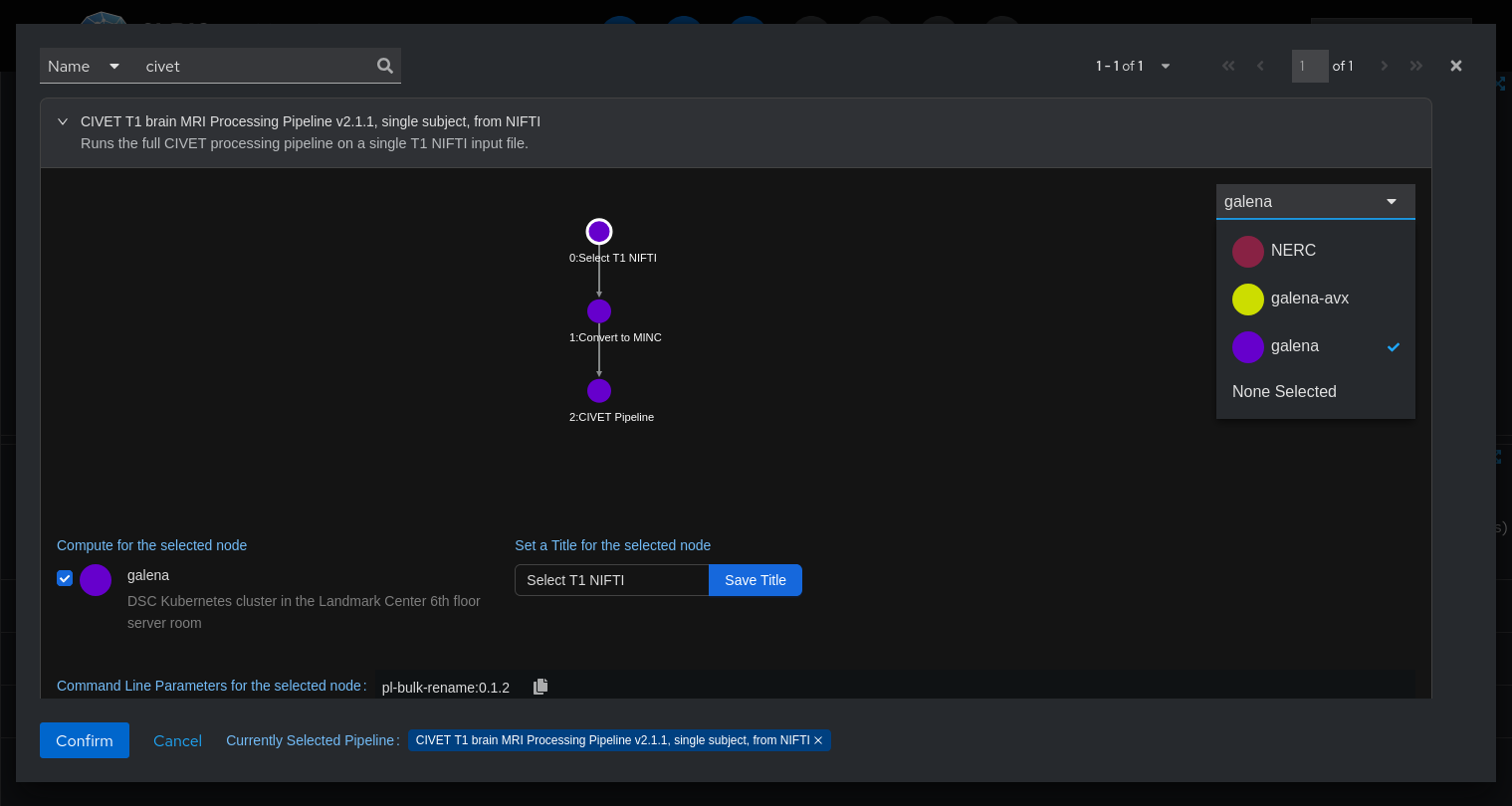 Screenshot of pipeline configuration